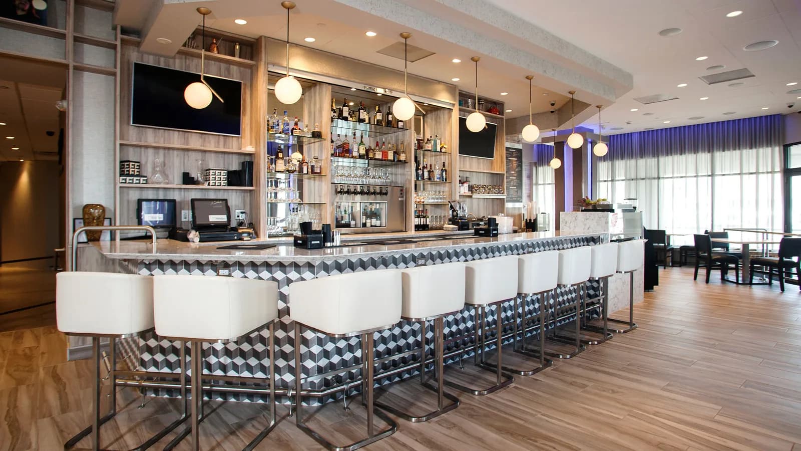Bar with counter seating at the Flagship Resort
