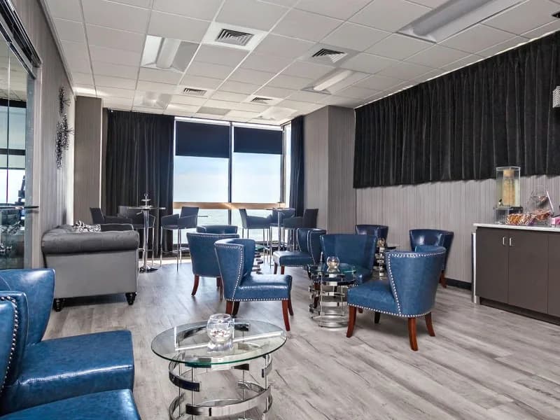 Guest lounge with ocean views at the Flagship Resort