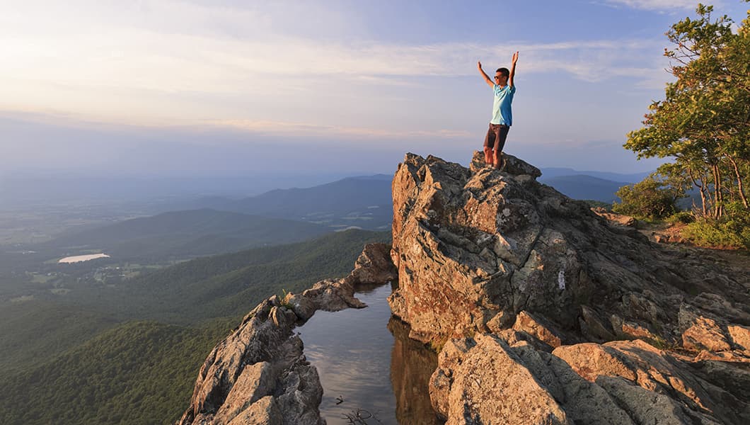 Warm mountain vista at sunset over the Shenandoah Valley